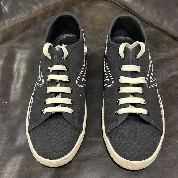 Rag and bone Black low top Retro Canvas Court Sneakers in size 7.5 - Picture 4 of 15
